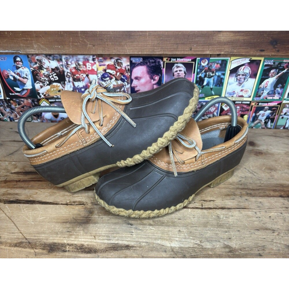 LL Bean Boots Womens Low Top Bean Duck Leather Boots Size 7 item 175067 USA Made